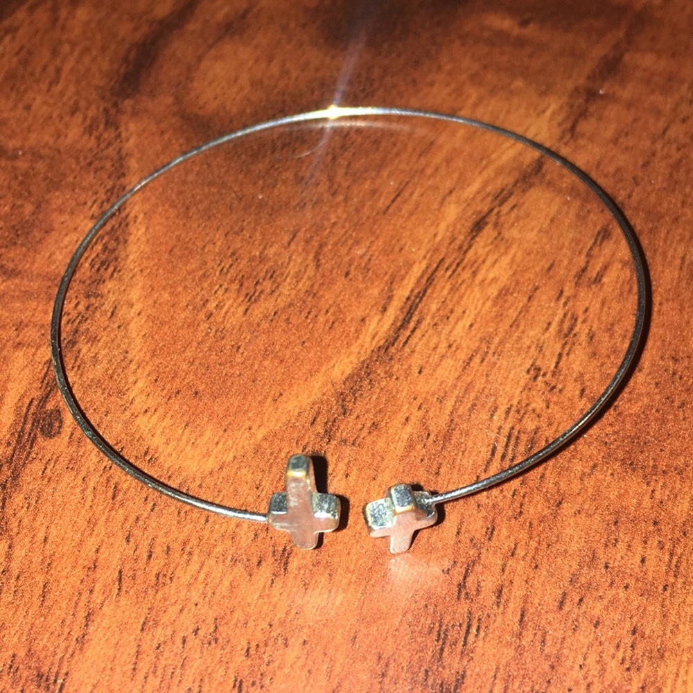 Tobi double faith silver cross bracelet BRAND NEW